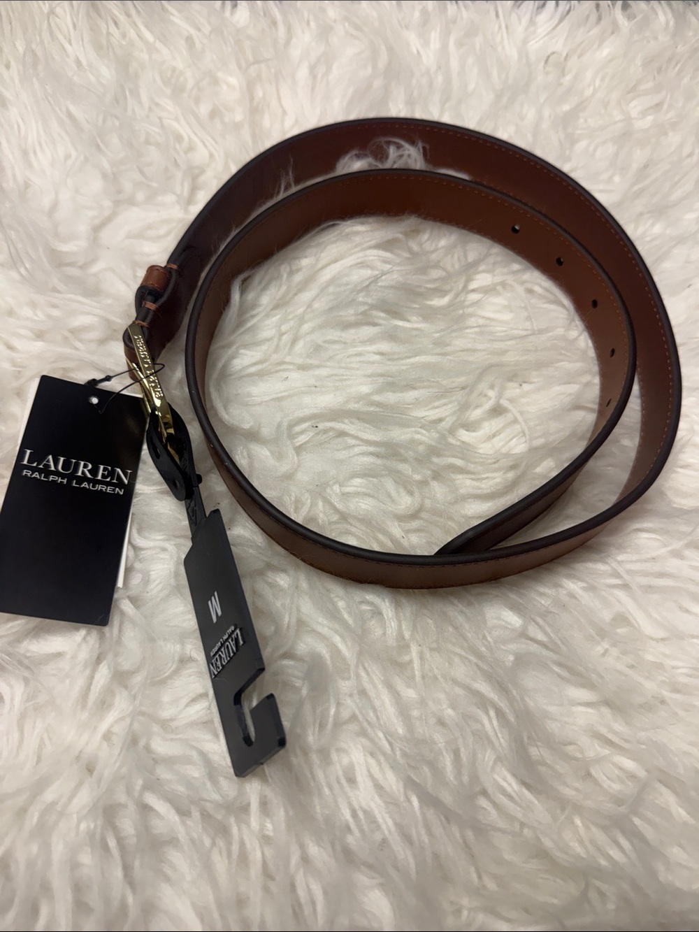 Lauren Ralph Lauren Women's Rounded-Buckle Leather Skinny Belt